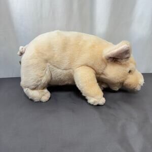 Perla Pig Plush Tiger Tale Toys Stuffed Animal 10" Pink Plastic Eyes Realistic